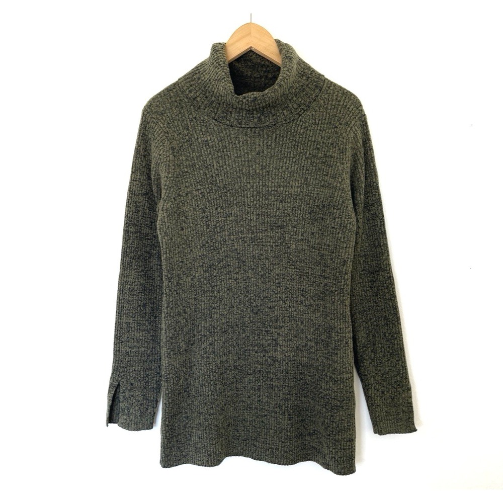 Banana Republic Womens Sweater Size L Turtleneck Merino Extra Fine Wool Olive